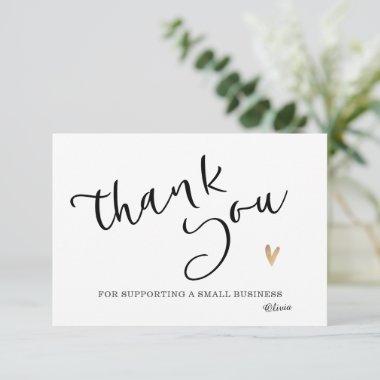 Black White Gold Calligraphy Thank You Invitations