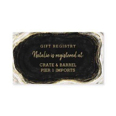 Black White & Gold Geode Shower Gift Registry Enclosure