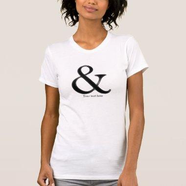 Black White Grey Ampersand Modern Personalized T-Shirt