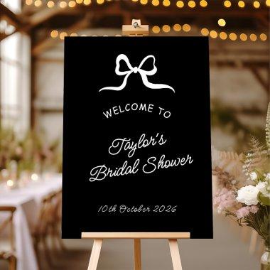 Black & White Hand Drawn Bow  Welcome Foam Board