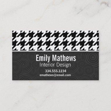 Black & White Houndstooth Business Invitations