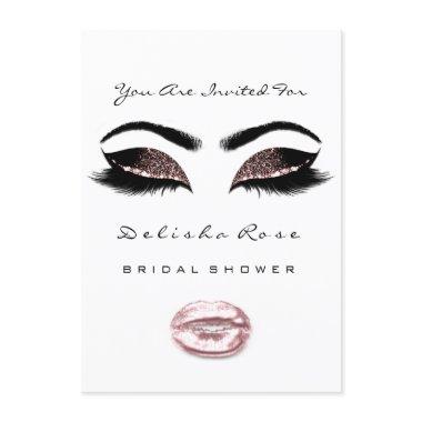 Black White Kiss Makeup Bridal Shower Mermaid Invitations