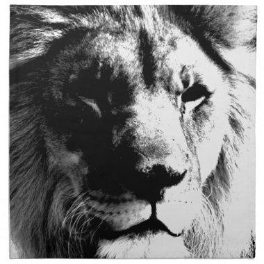 Black & White Lion Napkin