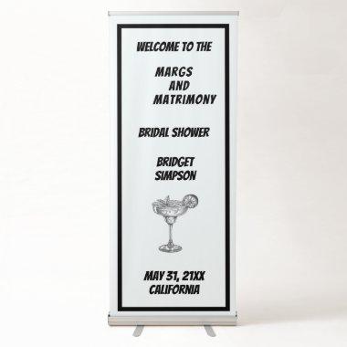 black & white margs and matrimony  retractable banner