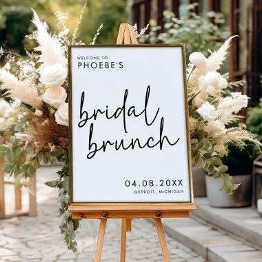 Black & White Minimalist Bridal Brunch Welcome Poster