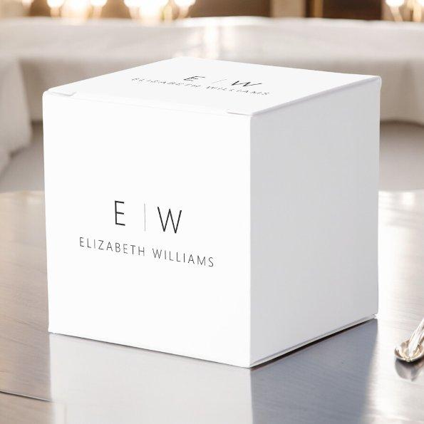 Black White Modern Minimalist Monogram Name Favor Boxes