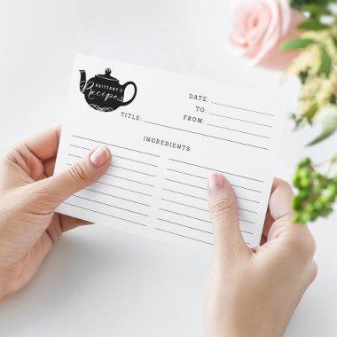 Black & White Name Monogram Tea Pot Recipe