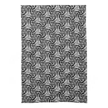 Black White Pattern: Scifi Swirl Kitchen Tea Cloth