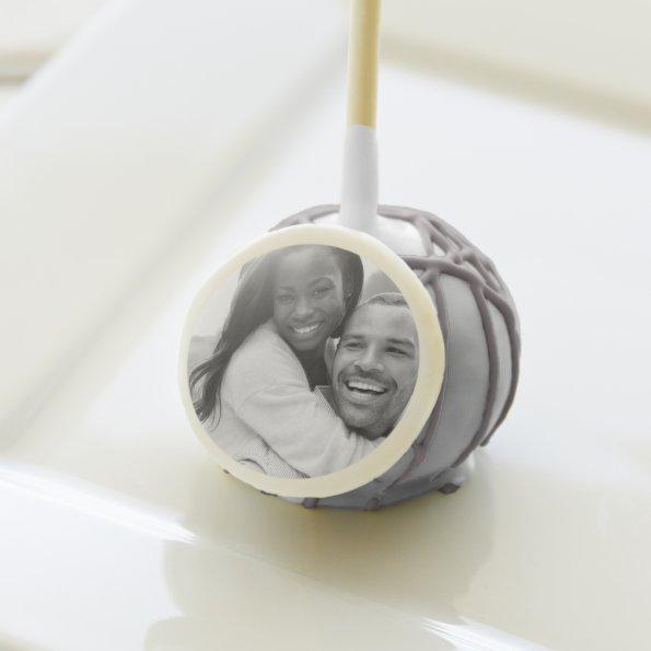 Black & White Photo Custom Color Wedding Cake Pops