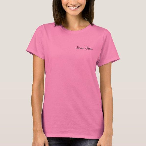 Black, White, & Pink Cowhide Bridal Shower T-Shirt