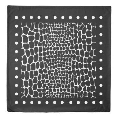 Black White Pink Pattern Script Personalize Custom Duvet Cover