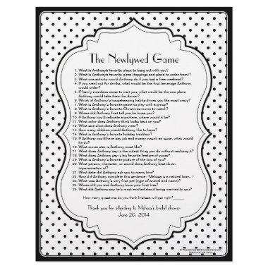 Black White Polka Dot Newlywed Bridal Shower Game