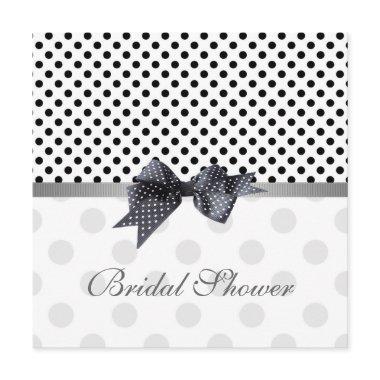 Black white polka dot, ribbon