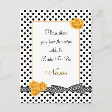 Black white polka dot rose Recipe Invitations PostInvitations