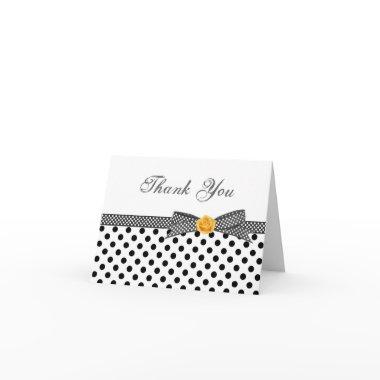 Black white polka dot rose Thank You