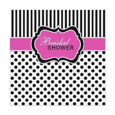 Black, White Polka Dot Stripe  Invite