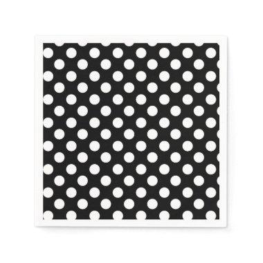 Black & White Polka Dots Birthday Party Napkins