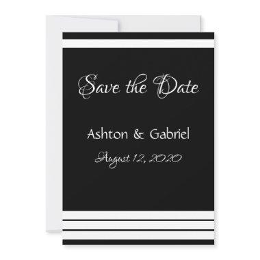 Black & White Pretty Script Wedding Save The Date