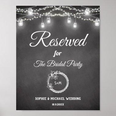 Black White Reserved Sign Wedding Poster