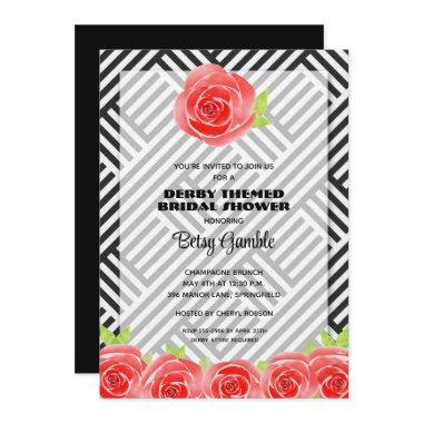 Black & White Stripes Derby  Invites