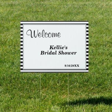 Black/White Stripes Framed Bridal Shower Sign