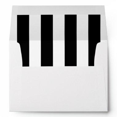 Black & White Stripes Modern Striped Invitations Envelope