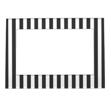 Black & White Stripes Refridgerator Magnet Frame