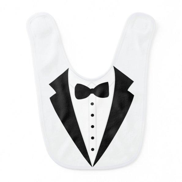 Black White tuxedo Baby Bib