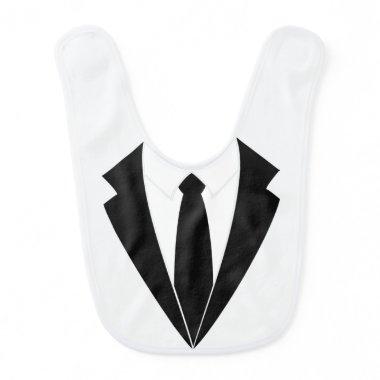 Black White tuxedo Tie Baby Bib