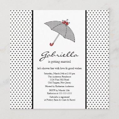 Black & White Umbrella Bridal Shower Invitations