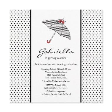 Black & White Umbrella Bridal Shower Invitations