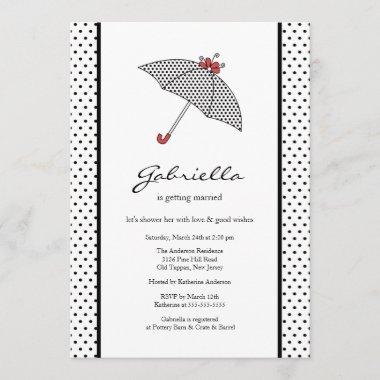 Black & White Umbrella Bridal Shower Invitations