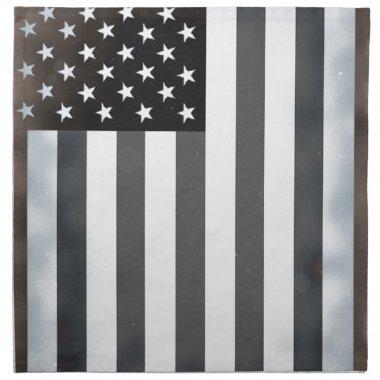 Black & White US American Flag Napkin