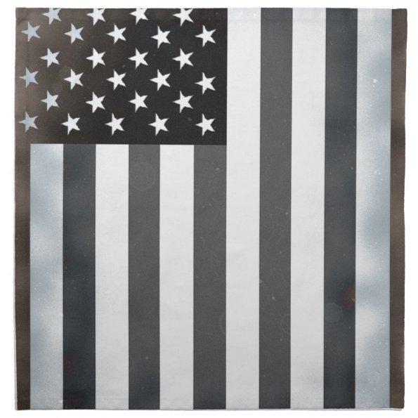 Black & White US American Flag Napkin