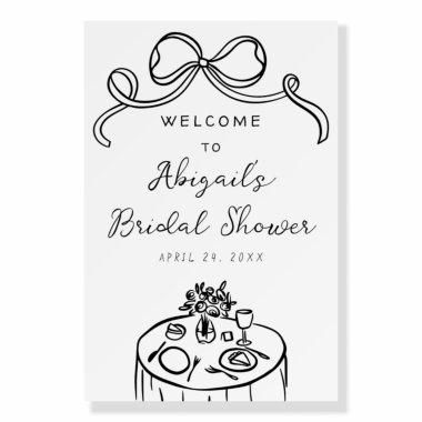 Black White Whimsical  Welcome Sign