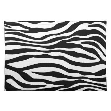 Black & White Zebra Animal Print Cloth Placemat