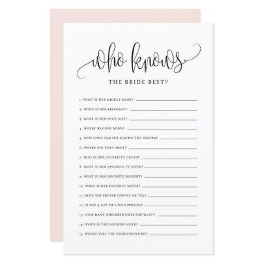 Black Who Knows the Bride Best Bridal Shower Game