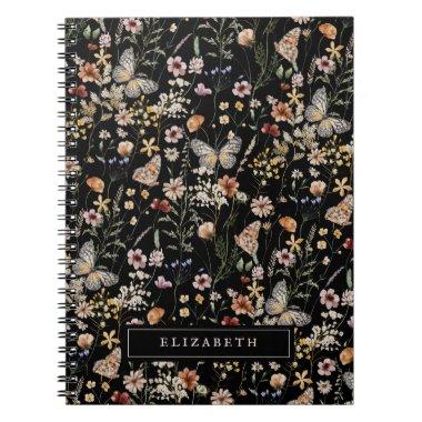 Black Wildflower Notebook