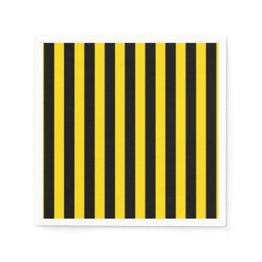 Black & Yellow Stripes Stripe Bee Baby Shower Napkins