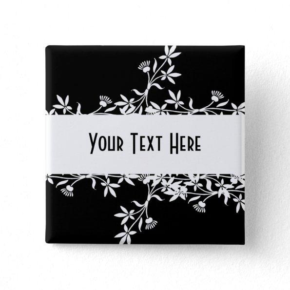 Blank Flower Label - Create Your Own Design Button