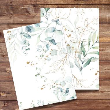 Blank  Eucalyptus Greenery, Gold Swirl