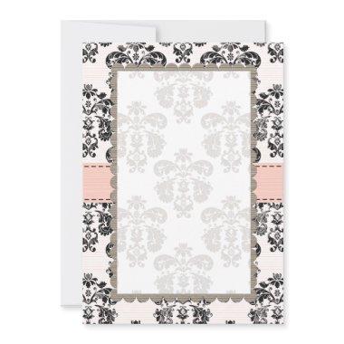 Blank Pink and Black Damask