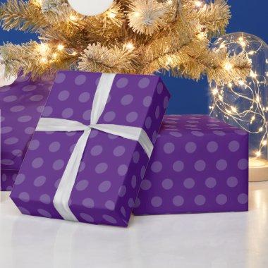 Blank Royal Purple Vintage Classic Polka Dots Wrapping Paper