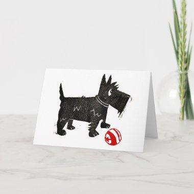 Blank Scottie With Ball Thank You Invitations