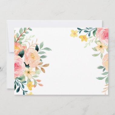 Blank Spring Watercolor Flowers Invitations