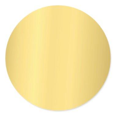 Blank Template Glamorous Elegant Faux Gold Chic Classic Round Sticker