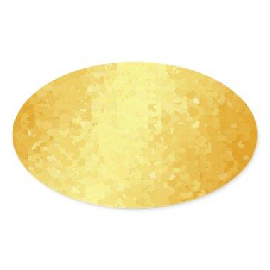 Blank Template Glamour Gold Look Hearts Oval Sticker