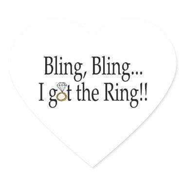 Bling Bling, I Got The Ring Heart Sticker