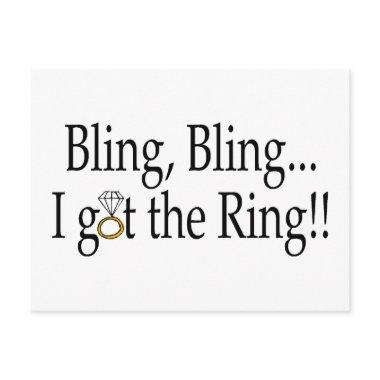 Bling Bling I Got The Ring Wedding Engagement Announcement Post