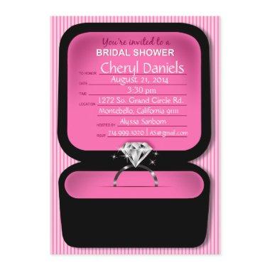 Bling Ring Box Bridal Shower pink Invitations